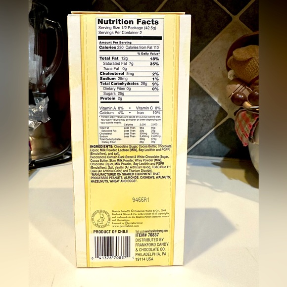 VTG RARE BEATRIX POTTER CHOCOLATE BUNNY RABIT COLLECTIBLE DECOR EASTER 6” SEALED - Picture 7 of 10